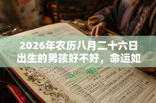 2026年农历八月二十六日出生的男孩好不好，命运如何？