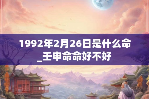 1992年2月26日是什么命_壬申命命好不好