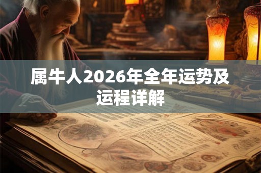 属牛人2026年全年运势及运程详解
