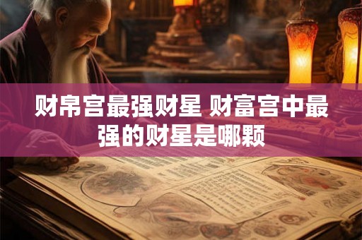 财帛宫最强财星 财富宫中最强的财星是哪颗