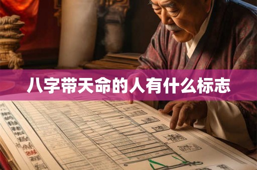 八字带天命的人有什么标志