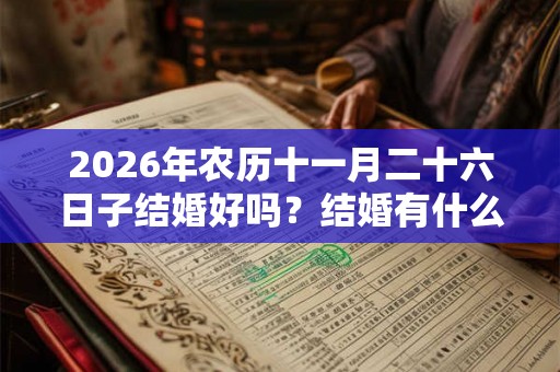 2026年农历十一月二十六日子结婚好吗？结婚有什么禁忌？