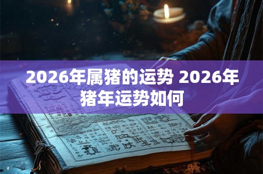 2026年属猪的运势 2026年猪年运势如何