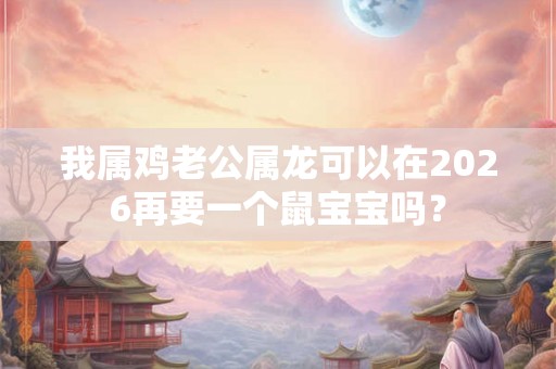 我属鸡老公属龙可以在2026再要一个鼠宝宝吗？