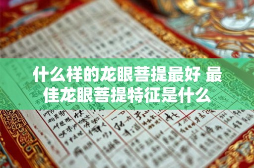 什么样的龙眼菩提最好 最佳龙眼菩提特征是什么