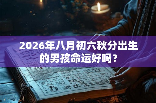 2026年八月初六秋分出生的男孩命运好吗？