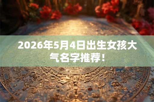 2026年5月4日出生女孩大气名字推荐！