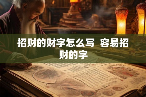 招财的财字怎么写  容易招财的字