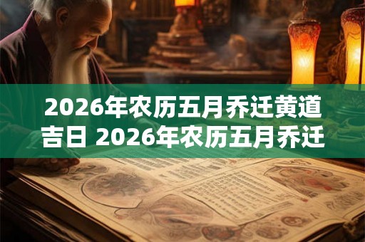 2026年农历五月乔迁黄道吉日 2026年农历五月乔迁新居吉日查询