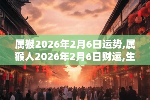 属猴2026年2月6日运势,属猴人2026年2月6日财运,生肖猴2026年2月6日运势