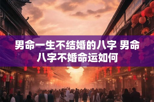 男命一生不结婚的八字 男命八字不婚命运如何