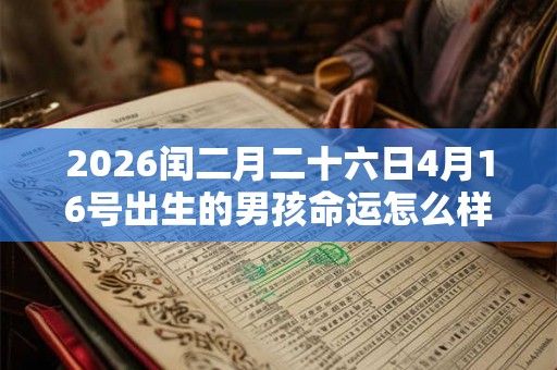 2026闰二月二十六日4月16号出生的男孩命运怎么样？