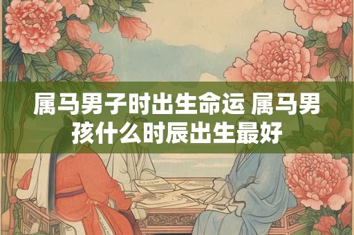 属马男子时出生命运 属马男孩什么时辰出生最好