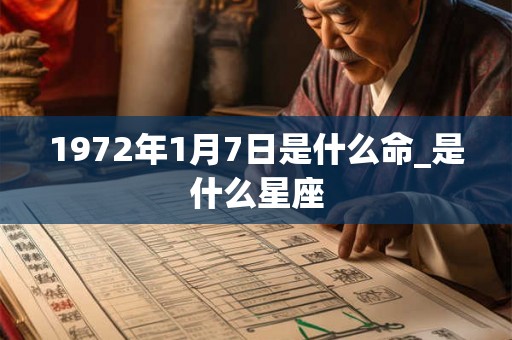 1972年1月7日是什么命_是什么星座