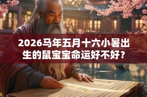 2026马年五月十六小暑出生的鼠宝宝命运好不好？