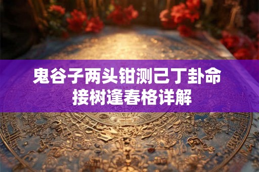 鬼谷子两头钳测己丁卦命  接树逢春格详解