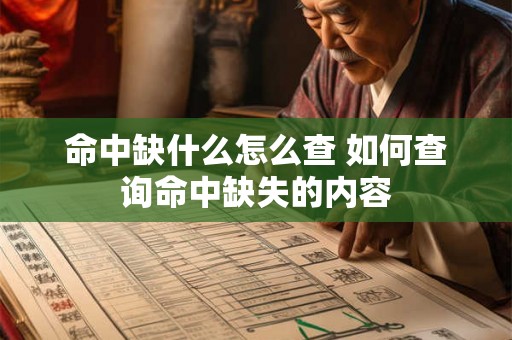 命中缺什么怎么查 如何查询命中缺失的内容