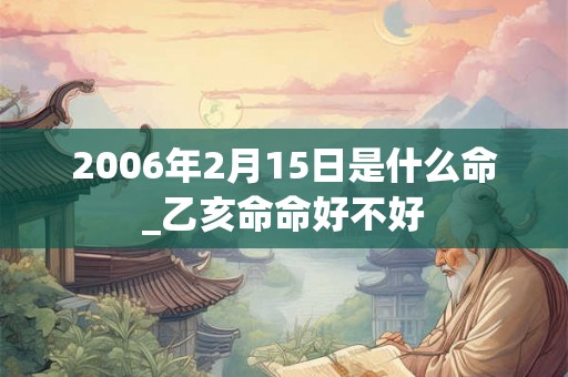 2006年2月15日是什么命_乙亥命命好不好
