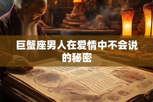 巨蟹座男人在爱情中不会说的秘密