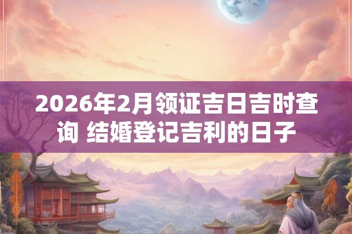 2026年2月领证吉日吉时查询 结婚登记吉利的日子