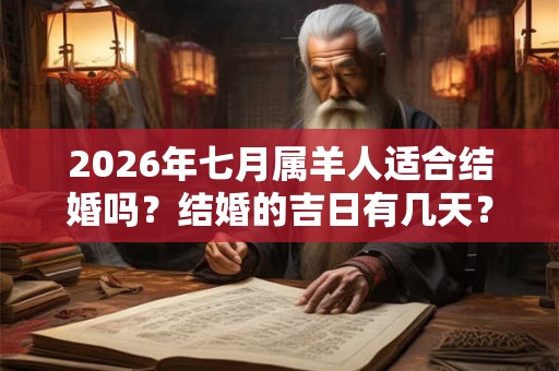 2026年七月属羊人适合结婚吗？结婚的吉日有几天？