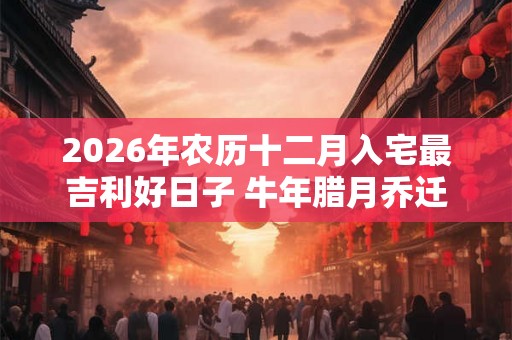 2026年农历十二月入宅最吉利好日子 牛年腊月乔迁吉日 2026年农历十二月入宅最吉利好日子 牛年腊月乔迁吉日