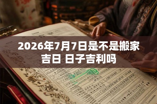 2026年7月7日是不是搬家吉日 日子吉利吗