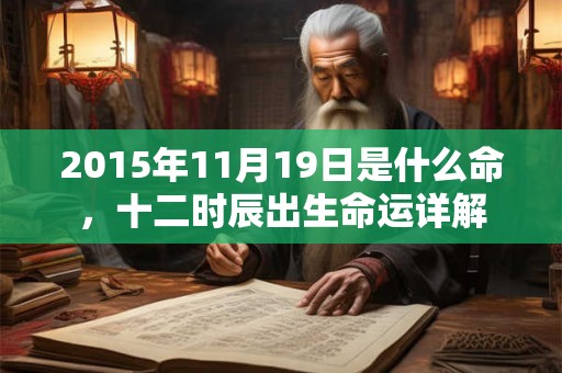 2015年11月19日是什么命，十二时辰出生命运详解