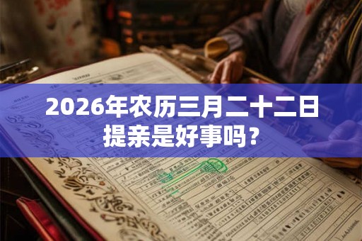 2026年农历三月二十二日提亲是好事吗？