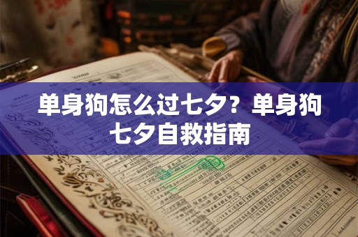 单身狗怎么过七夕?单身狗七夕自救指南 单身狗怎么过七夕?单身狗七夕自救指南