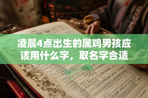 凌晨4点出生的属鸡男孩应该用什么字，取名字合适