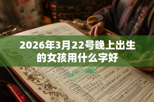 2026年3月22号晚上出生的女孩用什么字好