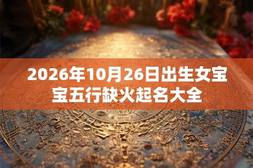 2026年10月26日出生女宝宝五行缺火起名大全