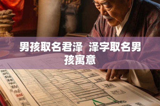 男孩取名君泽  泽字取名男孩寓意