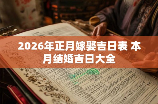 2026年正月嫁娶吉日表 本月结婚吉日大全 2026年正月嫁娶吉日表 本月结婚吉日大全