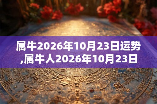 属牛2026年10月23日运势,属牛人2026年10月23日财运,生肖牛2026年10月23日运势