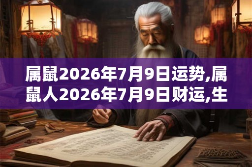 属鼠2026年7月9日运势,属鼠人2026年7月9日财运,生肖鼠2026年7月9日运势