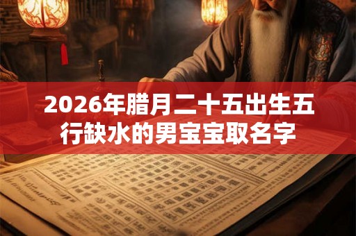 2026年腊月二十五出生五行缺水的男宝宝取名字