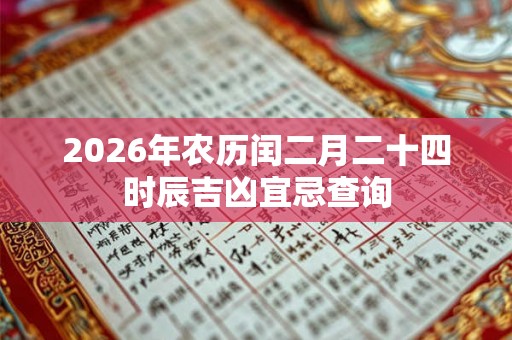 2026年农历闰二月二十四时辰吉凶宜忌查询
