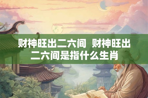 财神旺出二六间  财神旺出二六间是指什么生肖