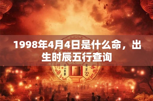 1998年4月4日是什么命，出生时辰五行查询