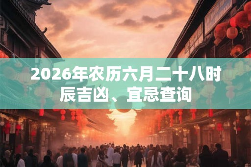 2026年农历六月二十八时辰吉凶、宜忌查询