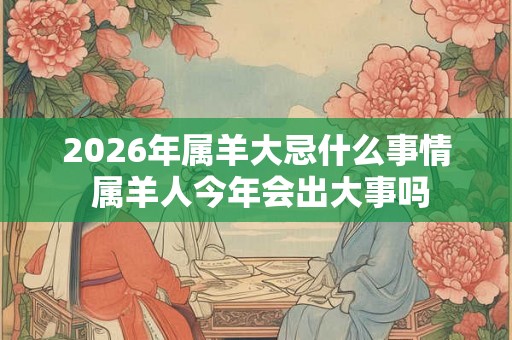 2026年属羊大忌什么事情 属羊人今年会出大事吗