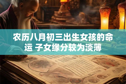 农历八月初三出生女孩的命运 子女缘分较为淡薄