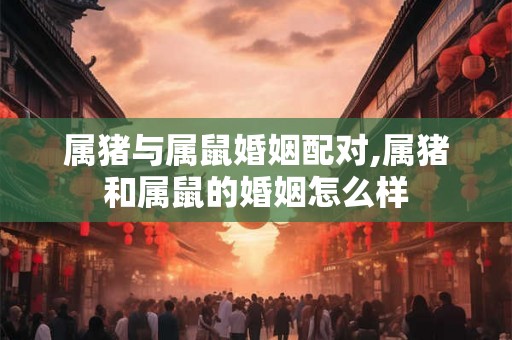 属猪与属鼠婚姻配对,属猪和属鼠的婚姻怎么样