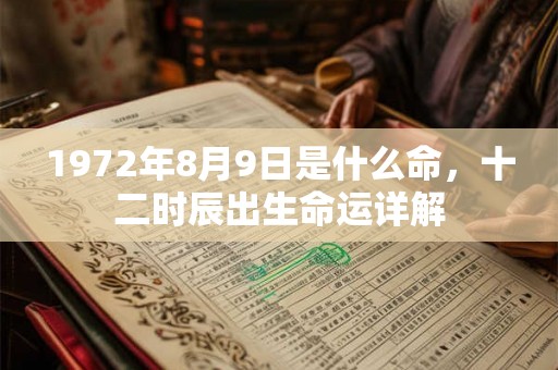 1972年8月9日是什么命，十二时辰出生命运详解