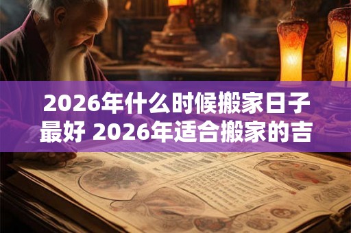 2026年什么时候搬家日子最好 2026年适合搬家的吉日