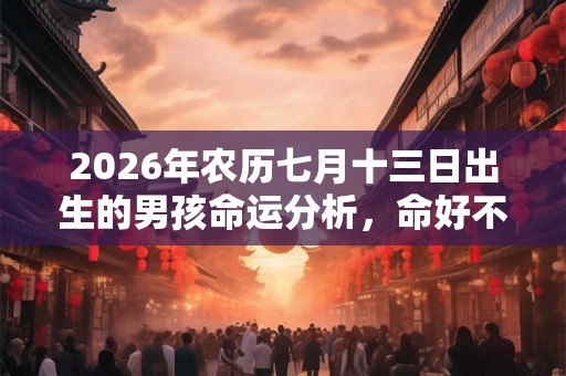 2026年农历七月十三日出生的男孩命运分析，命好不好？