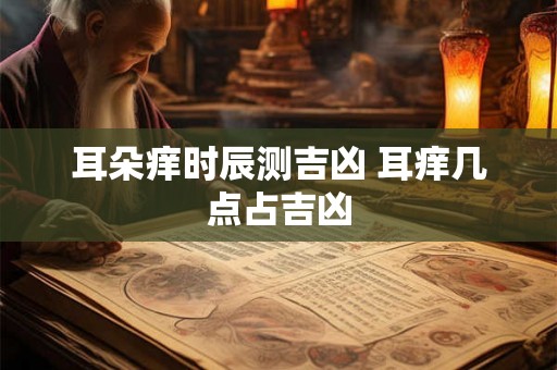 耳朵痒时辰测吉凶 耳痒几点占吉凶