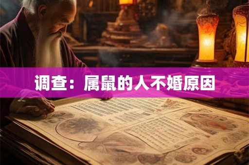 调查：属鼠的人不婚原因